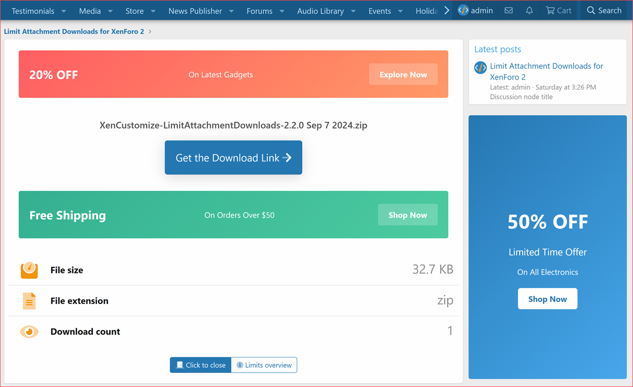 [g-help.net] [XenCustomize] Limit Attachment Downloads