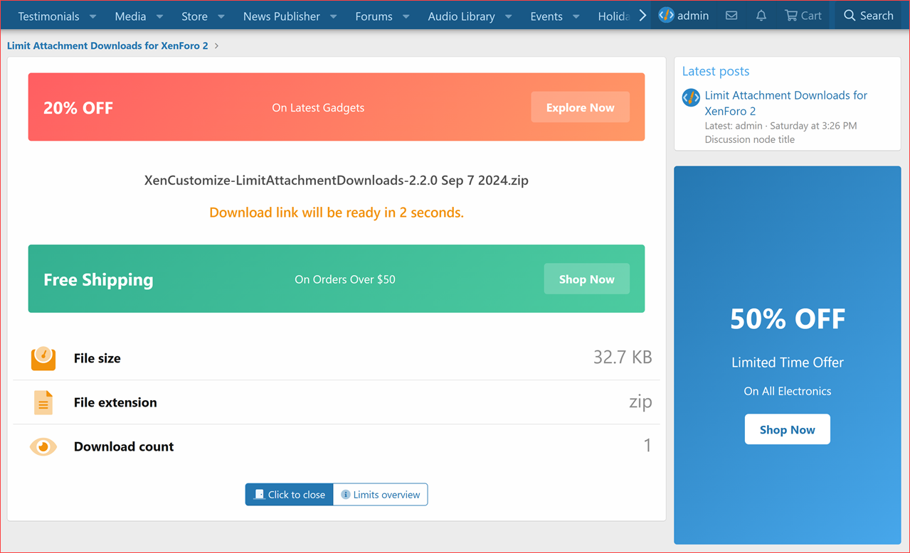 [g-help.net] [XenCustomize] Limit Attachment Downloads