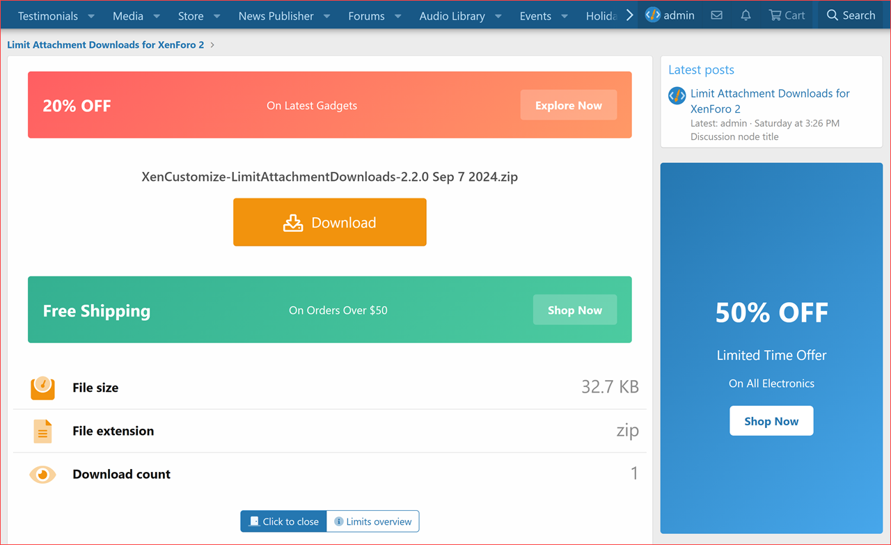 [g-help.net] [XenCustomize] Limit Attachment Downloads